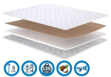 Ортопедичний матрац Topper-futon 1 cocos - Топер-футон 1 кокос жакард 65x180 594789511 фото